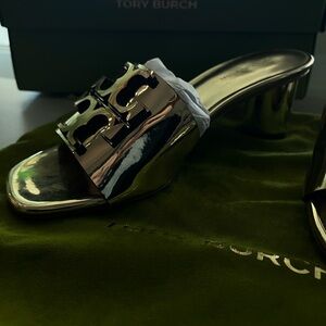 Tory Burch Metallic Gold Mules